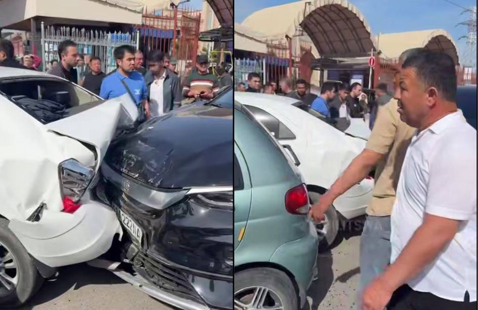 Тошкентда бирданига саккизта машина тўқнашди